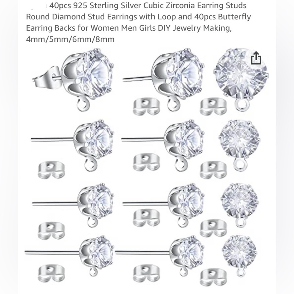 New Hand Crafted Snowflake Dangling Stud Post Earrings with Blue Glass Beads - Picture 7 of 12